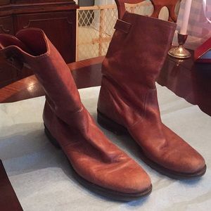 Brown distressed boots